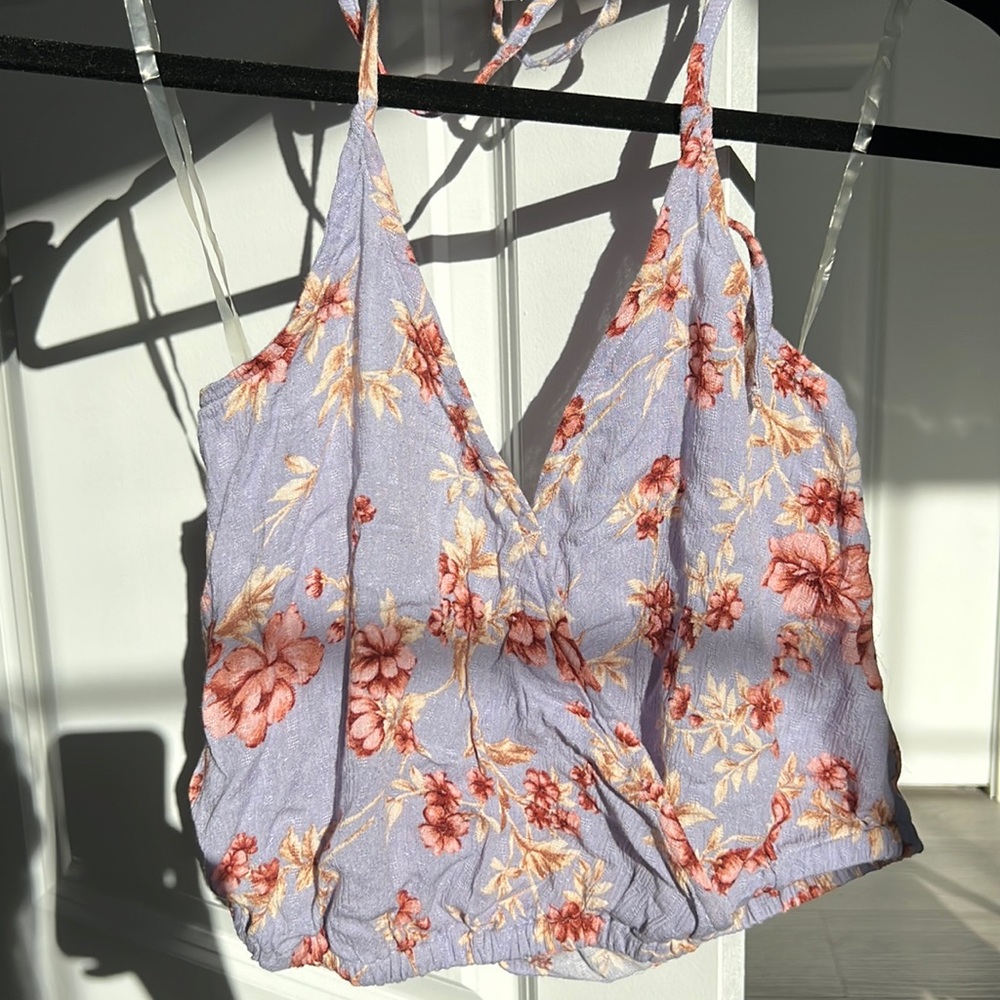 American eagle. New with tags lavender floral halter top. Size small